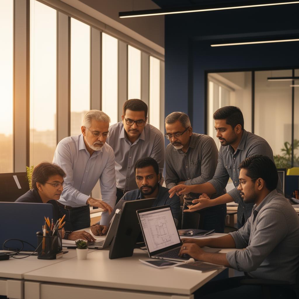 Nemah Tech engineering team collaborating in our Bengaluru office